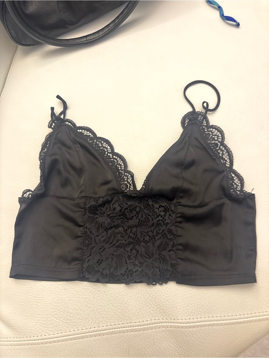 Zara Other - Zara Black Satin Lace Bralette